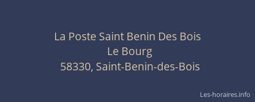 La Poste Saint Benin Des Bois