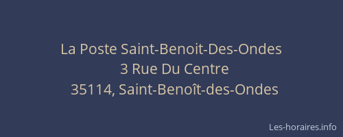 La Poste Saint-Benoit-Des-Ondes