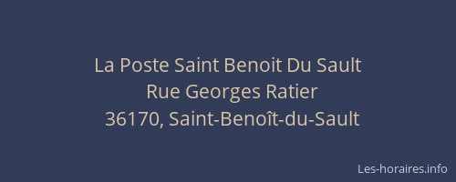 La Poste Saint Benoit Du Sault
