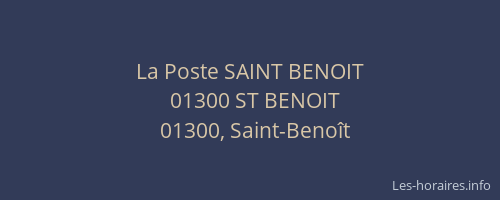 La Poste SAINT BENOIT