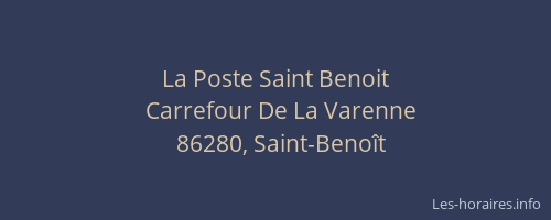 La Poste Saint Benoit