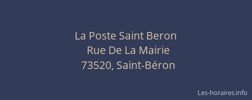 La Poste Saint Beron