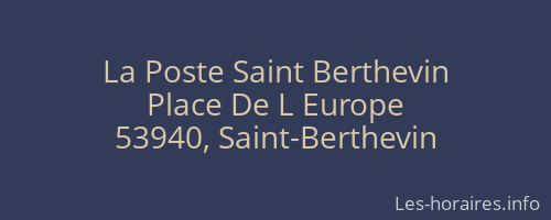 La Poste Saint Berthevin