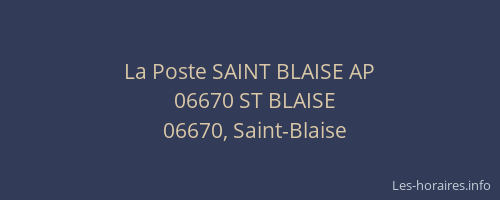 La Poste SAINT BLAISE AP