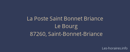 La Poste Saint Bonnet Briance
