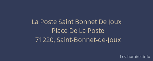 La Poste Saint Bonnet De Joux