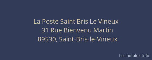 La Poste Saint Bris Le Vineux