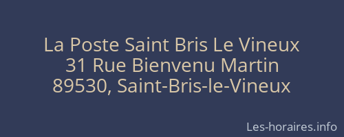 La Poste Saint Bris Le Vineux