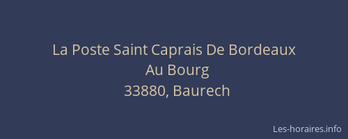 La Poste Saint Caprais De Bordeaux