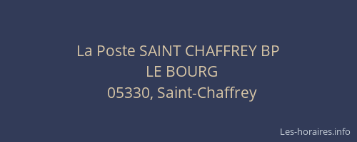 La Poste SAINT CHAFFREY BP