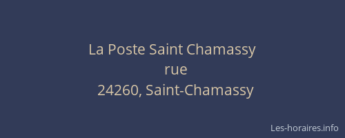 La Poste Saint Chamassy