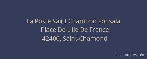 La Poste Saint Chamond Fonsala