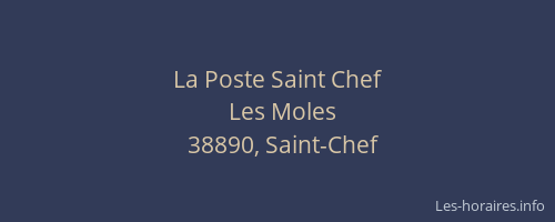 La Poste Saint Chef