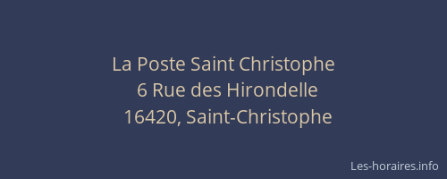 La Poste Saint Christophe