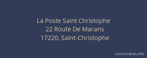 La Poste Saint Christophe