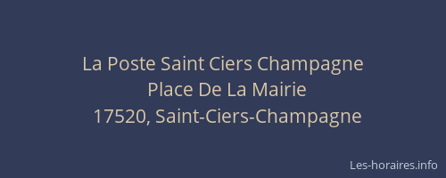 La Poste Saint Ciers Champagne