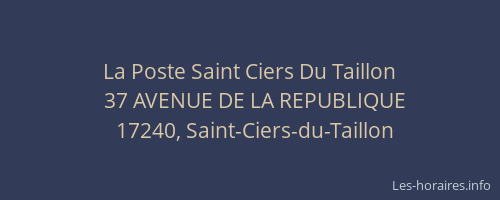 La Poste Saint Ciers Du Taillon