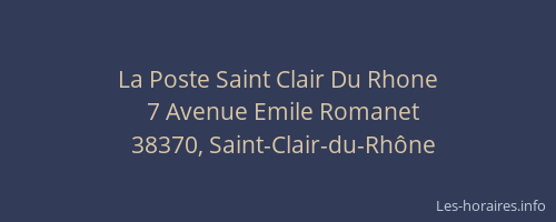 La Poste Saint Clair Du Rhone