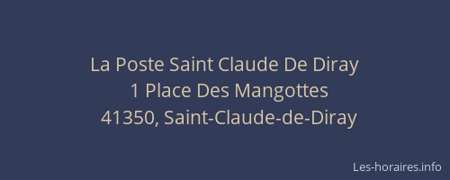 La Poste Saint Claude De Diray