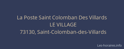 La Poste Saint Colomban Des Villards