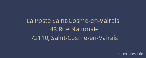 La Poste Saint-Cosme-en-Vairais