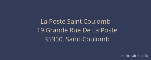 La Poste Saint Coulomb