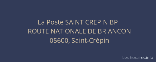 La Poste SAINT CREPIN BP