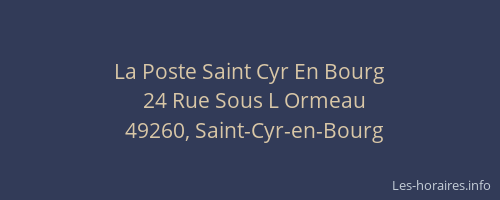La Poste Saint Cyr En Bourg