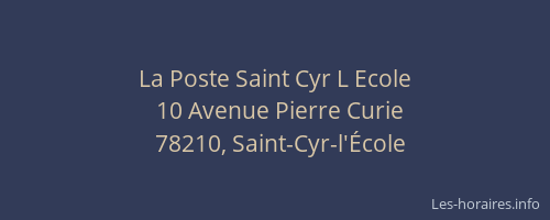 La Poste Saint Cyr L Ecole