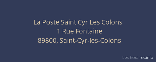 La Poste Saint Cyr Les Colons