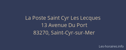 La Poste Saint Cyr Les Lecques
