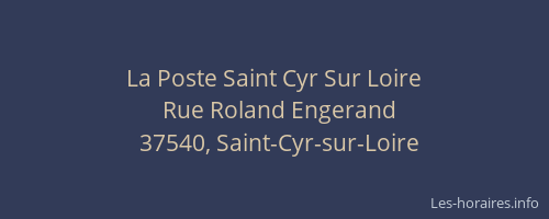 La Poste Saint Cyr Sur Loire