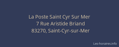 La Poste Saint Cyr Sur Mer