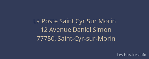 La Poste Saint Cyr Sur Morin