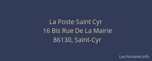 La Poste Saint Cyr