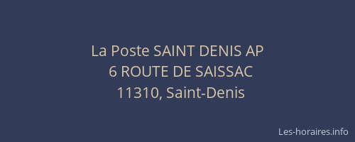 La Poste SAINT DENIS AP