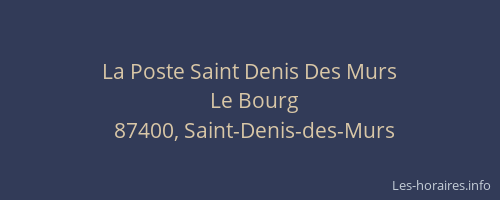 La Poste Saint Denis Des Murs