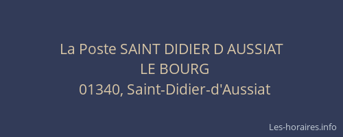La Poste SAINT DIDIER D AUSSIAT