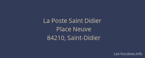 La Poste Saint Didier
