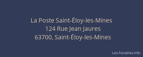 La Poste Saint-Éloy-les-Mines