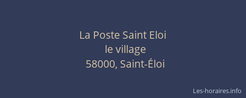 La Poste Saint Eloi