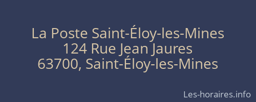 La Poste Saint-Éloy-les-Mines