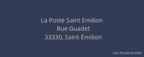 La Poste Saint Emilion