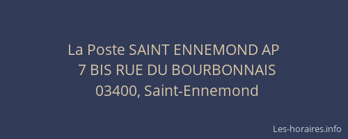 La Poste SAINT ENNEMOND AP