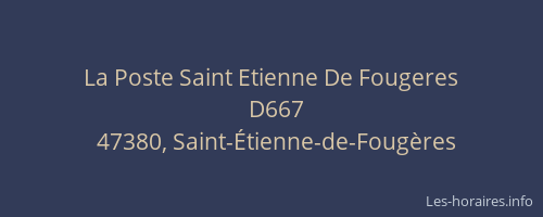 La Poste Saint Etienne De Fougeres