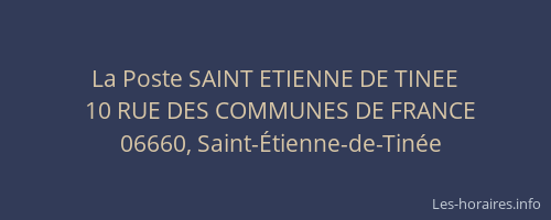 La Poste SAINT ETIENNE DE TINEE