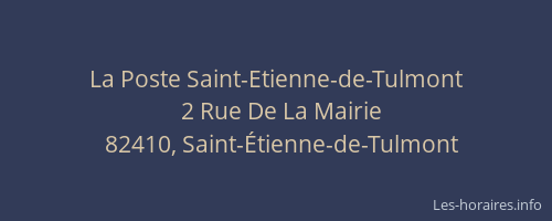 La Poste Saint-Etienne-de-Tulmont