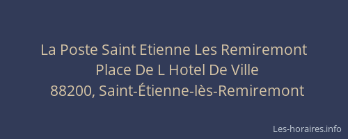 La Poste Saint Etienne Les Remiremont