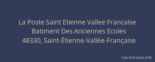 La Poste Saint Etienne Vallee Francaise