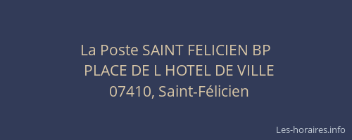 La Poste SAINT FELICIEN BP